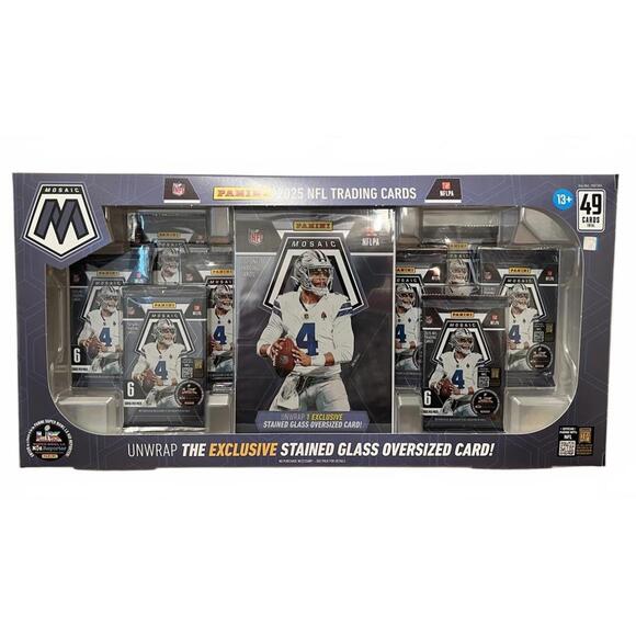 2025 Panini Mosaic NFL Costco Exclusive Bundle Box Jumbo Stained Glass In  Hand